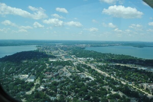 Aerial Isthmus, Photo by UW-Madison Water Sustainability and Climate Project