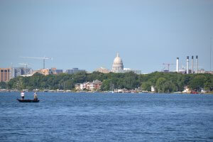 View of the Isthmus from Lake Monona