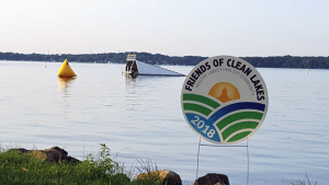 Friends of Clean Lakes sign at Shoreline Swim