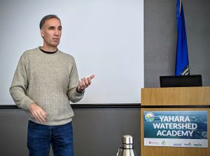 Chris Kucharik speaks at the Yahara Watershed Academy