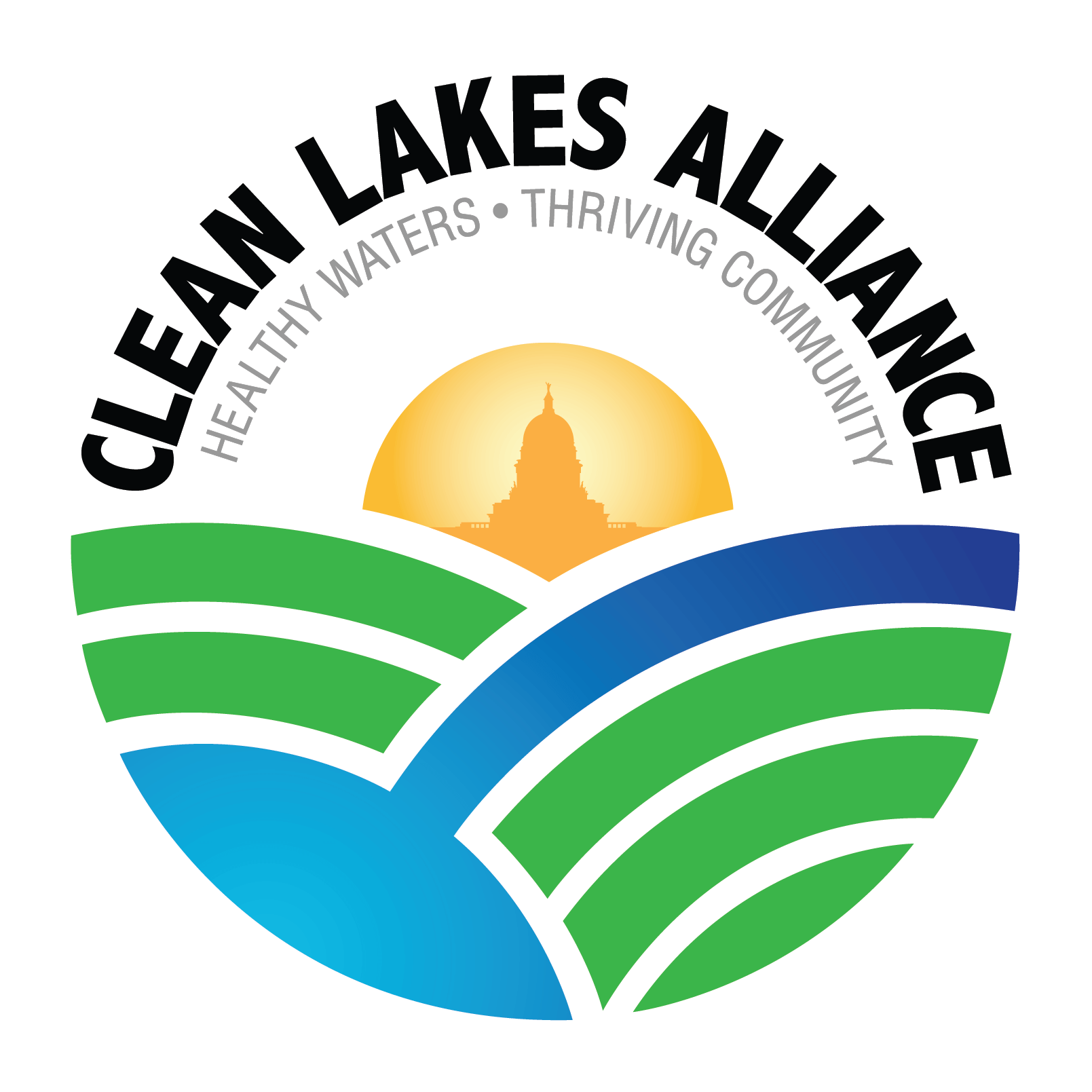 Clean Lakes Alliance logo 2023 with tag white backgound