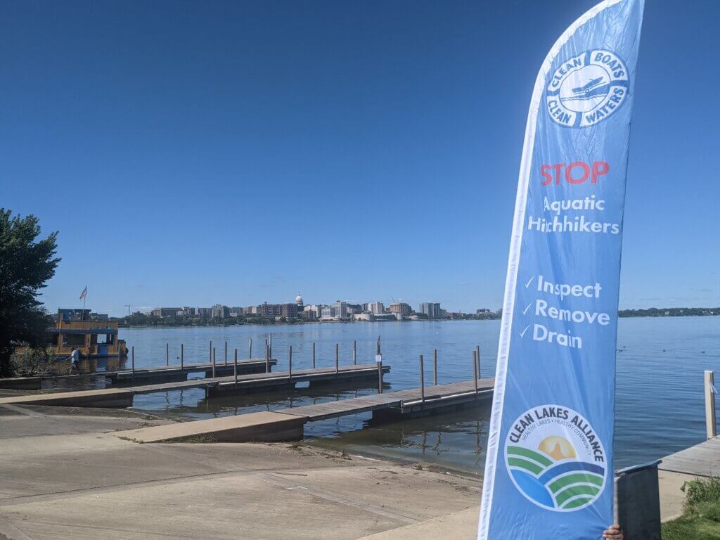 CBCW sign at Olin Park Boat Launch in 2022