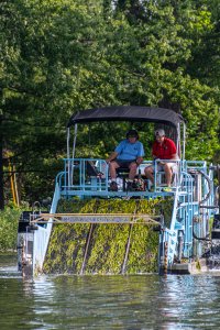 Aquatic plants being harvested in Lake Monona (photo courtesy Dane County)
