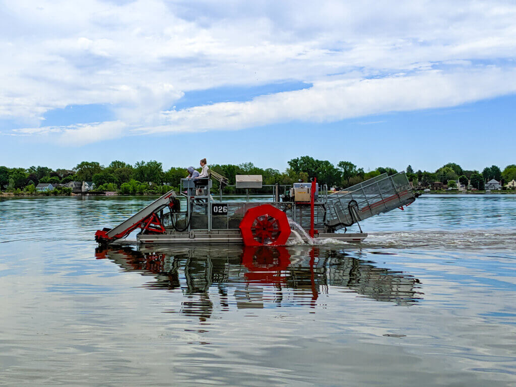 Aquatic Plant Harvest on Lake Monona